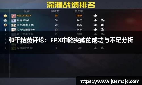 和平精英评论：FPX中路突破的成功与不足分析
